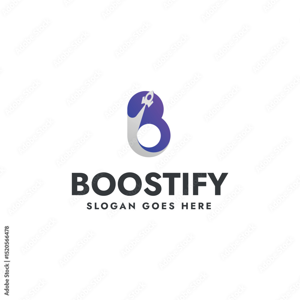 Modern Gradient Rocket Letter B Logo Design Modern Gradient Rocket Letter B Logo Design