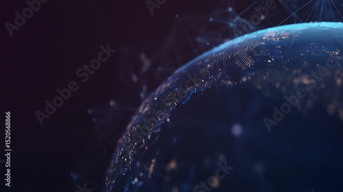 Connected globe with data network visualization