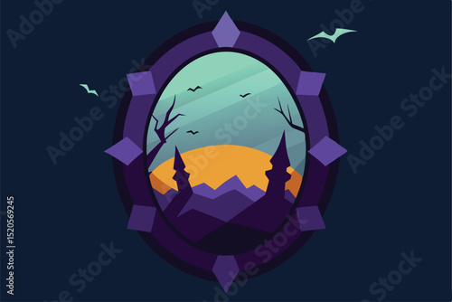 illustration of a halloween witch flying on a broom