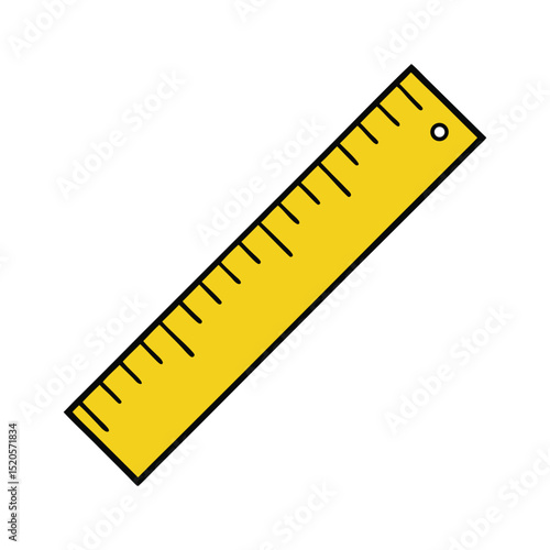 Yellow measuring tape and ruler, isolated on white, are essential tools for accurate length measurement in centimeters and inches