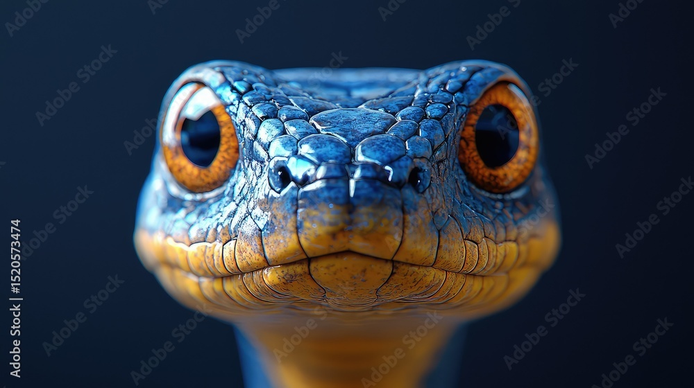 Fototapeta premium Close-up view of a reptile's head.