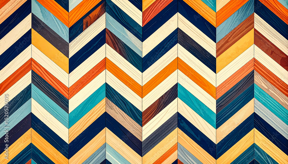 Obraz premium chevron flow; the dynamic symmetry of bold V-shaped patterns 