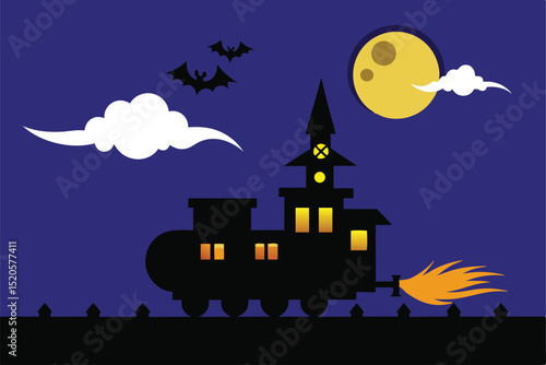 halloween background with haunted house