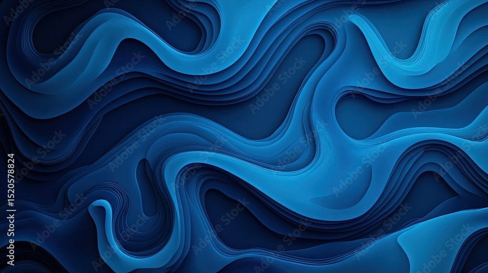Obraz premium Abstract Blue Layered Waves Background