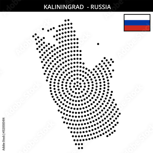 Big circular dotted map of kaliningrad of -russia