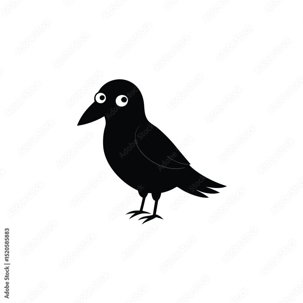 crow on a white background crow on a white background
