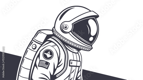 Astronaut vector illustration spaceman in space suit graphic design for t shirt print and logo design