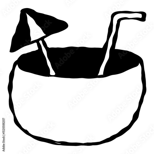 Tropical Drink hand drawn icon