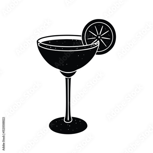 martini glass with lemon