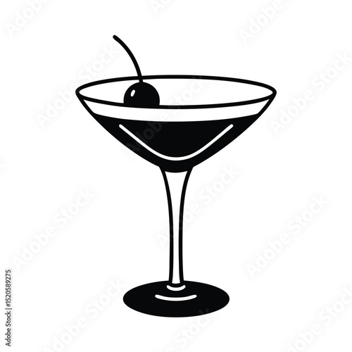 martini glass with cherry