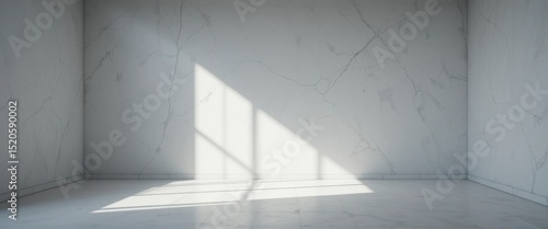 Bright Minimalist Interior with Natural Light and Marble Walls