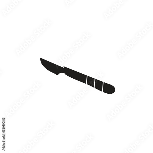scalpel silhouette illustration of a tool for making incisions in tissue during surgery or other procedures