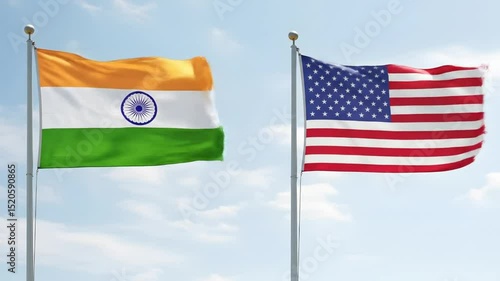 India and usa flags international relations