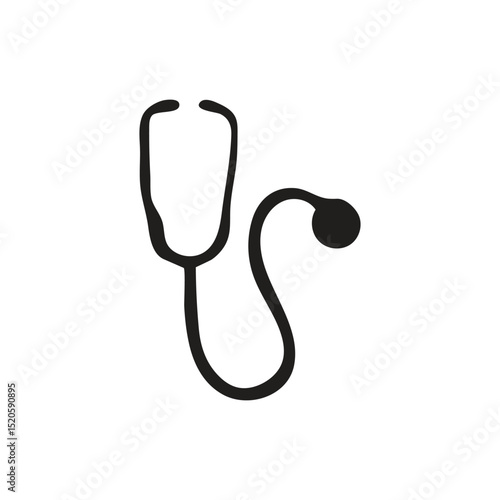 stethoscope silhouette illustration of a tool used to listen to sounds in the body