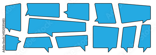 Set of comic speech bubbles. Talk bubble. Cloud speech bubbles collection. Cartoon bubble balloon text, cartoon chatting box, message box. Cartoon retro comic element vector illustration