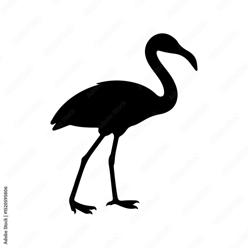 Obraz premium Flamingo silhouette icon vector flat design on white background