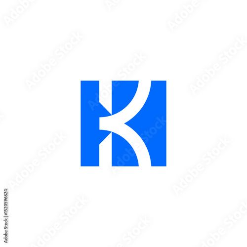 Free Download Abstract Blue Square Letter K Logo - GFXLoad