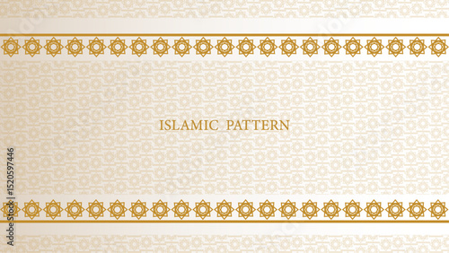 Islamic luxury white and golden background with decorative pattern
