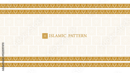 Islamic luxury white and golden background with decorative pattern