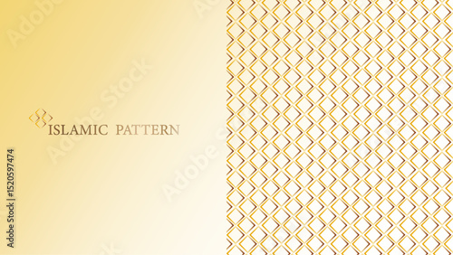 Islamic luxury white and golden background with decorative pattern