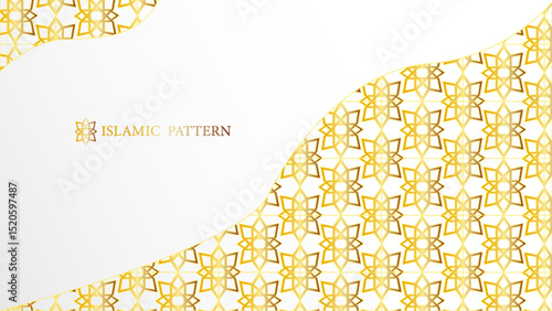 Islamic luxury white and golden background with decorative pattern