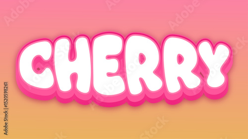 Editable text effect cherry words and font can be changed