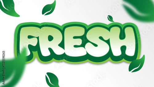 Editable text effect fresh words and font can be changed