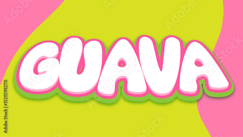 Editable text effect guava words and font can be changed