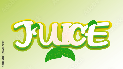 Editable juice cartoon style text effect