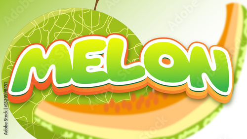 Editable melon cartoon style text effect