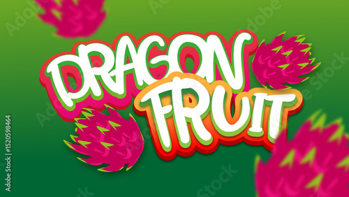 Editable dragon fruit cartoon style text effect