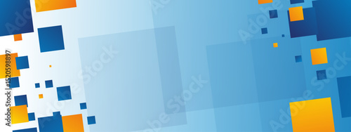 Modern minimalism blue and orange corporate template banner