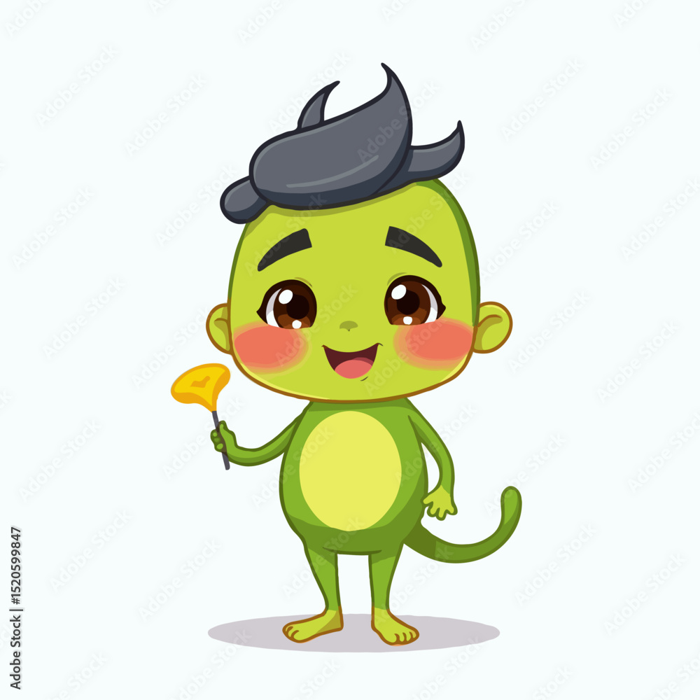 Fototapeta premium funny cartoon monkey vector on white