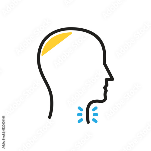 Multi color icon for throat