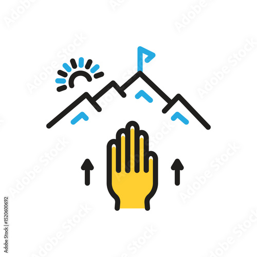 Multi color icon for attempt
