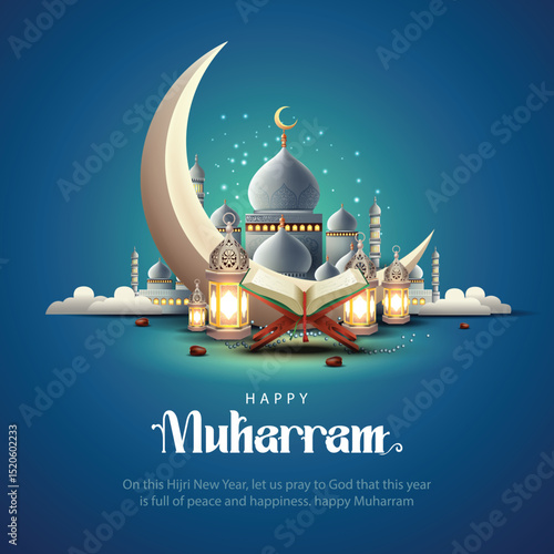 happy muharram festival Design Background. abstract Vector Illustration for greeting card, poster and banner design.