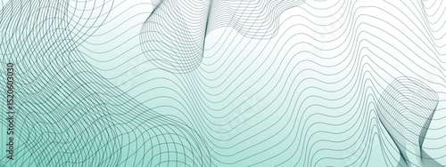 Abstract cyan wavy illustration patterned background