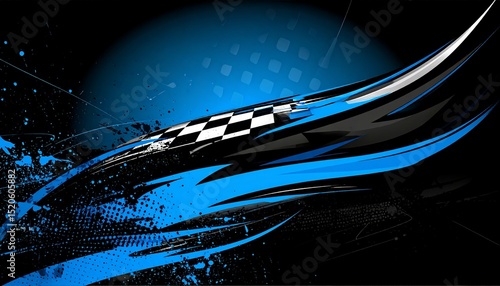 Abstract race background with checkered flag - suitable for professional presentations