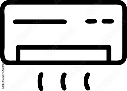Air Conditioner Icon Design for Electronic Appliances Climate Control and Home Comfort Systems Featuring a Simple and Modern Style Illustration