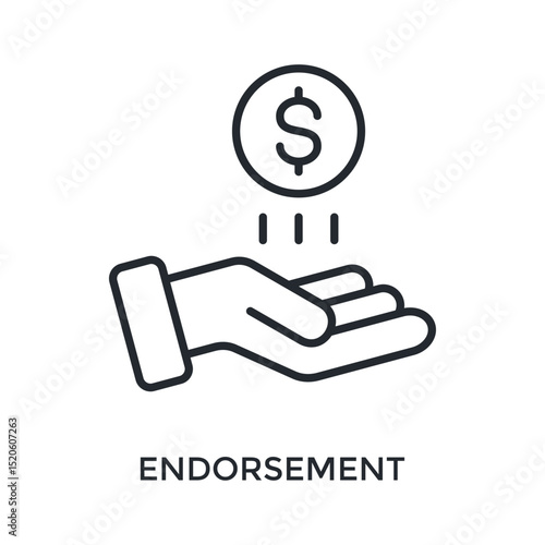 Endorsement Icon Outline Style. Vector Illustration For Graphic Design