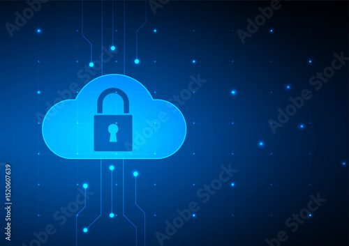 Cyber security digital background. Technology  cloud network concept. Design for hacker internet antivirus lock protect guard data and security system.