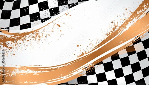 Checkered flag and mud splash background design - suitable for professional presentations