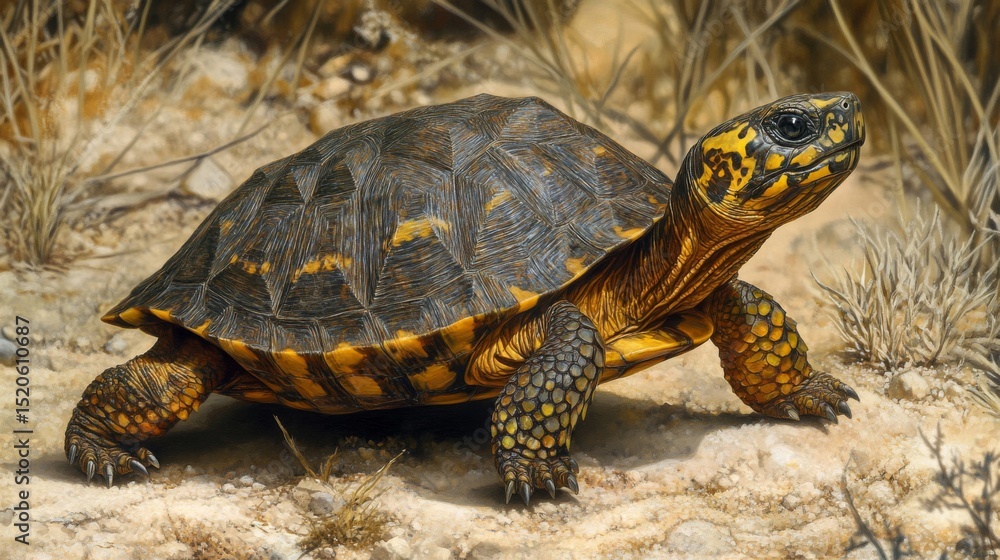 Obraz premium Close-Up of a Desert Tortoise on Sand
