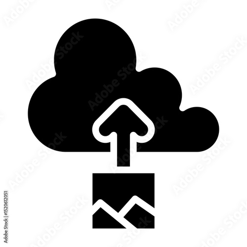 Image Upload Vector Glyph Icon Design