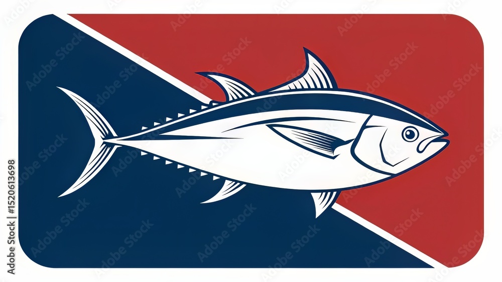 Fototapeta premium Leaping Tribal Tuna Silhouette for High-Contrast Logos