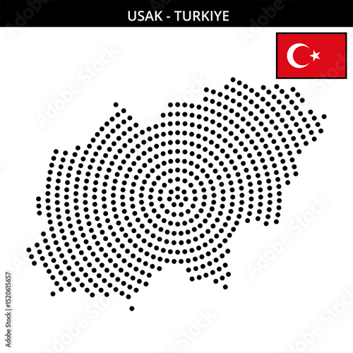 Big circular dotted map in the USAk in Turkiye