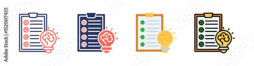 Skill Test Multi Style Icon Set Vector 