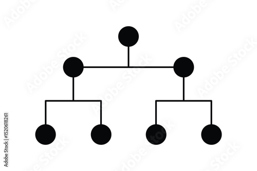 Simple black tournament bracket template for 4 teams isolated on white