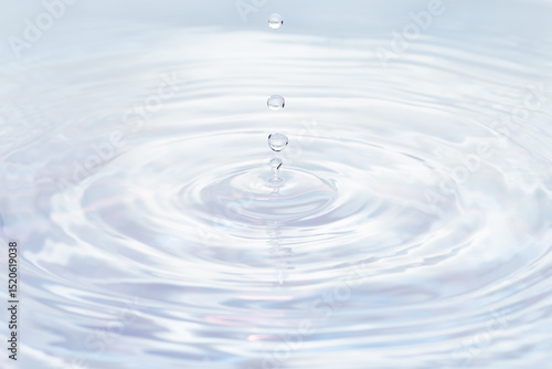 水面に落ちる水滴.