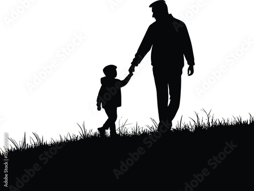 Happy father's day silhouette vector template